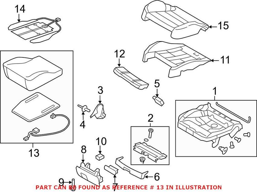 Audi Air Bag Seat Sensor Mat Front Passenger Side 8R0898522M Genuine